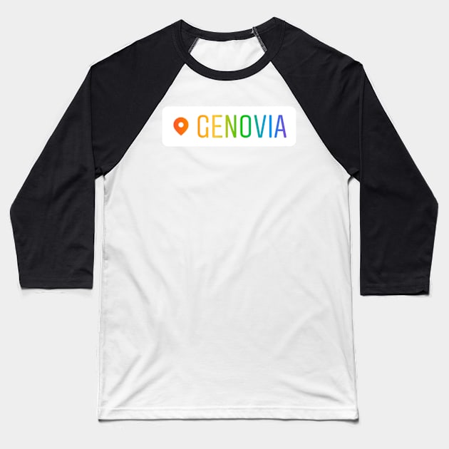 Genovia Instagram Location Baseball T-Shirt by baranskini